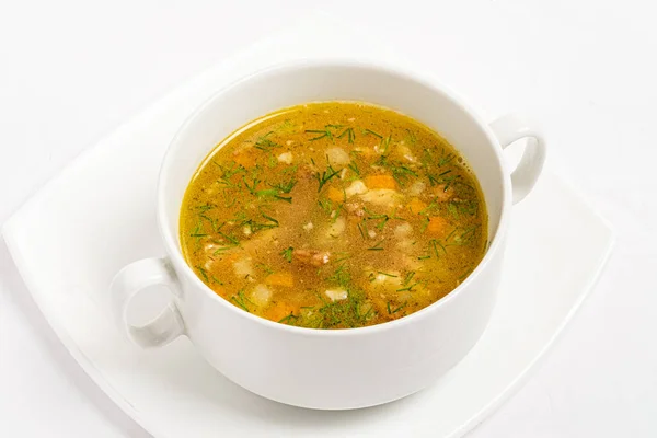 Sopa Verduras Taza Blanca —  Fotos de Stock