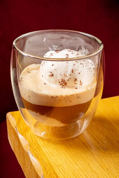 Chocolat Chaud Avec Crème Glacée — Photo