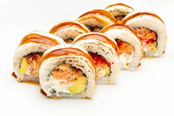 Chutné Sushi Bílém Pozadí — Stock fotografie
