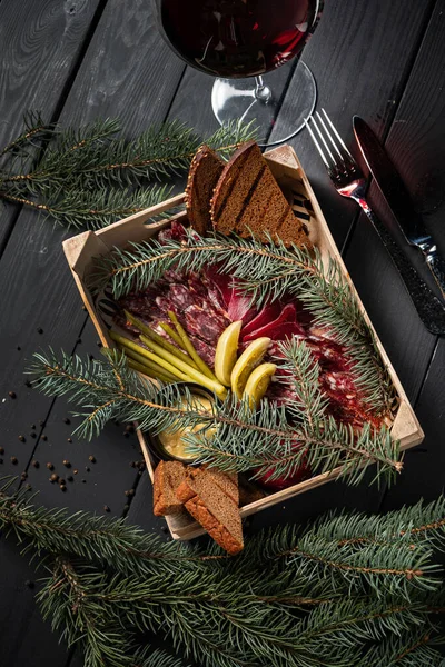 Vleeshapje Kersttafel — Stockfoto