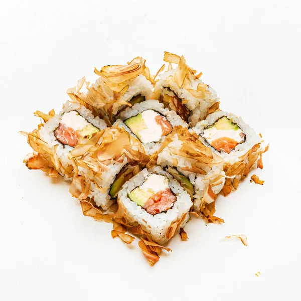 Sushi Witte Achtergrond — Stockfoto