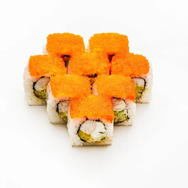 Sushi Fundal Alb — Fotografie, imagine de stoc