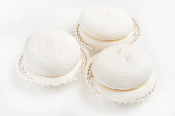 Meringue Dessert Witte — Stockfoto
