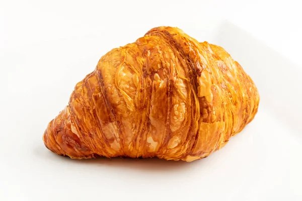 Croissant Avec Confiture Sur Fond Blanc — Photo