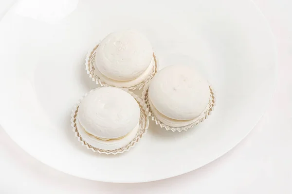 Meringue Dessert Witte — Stockfoto