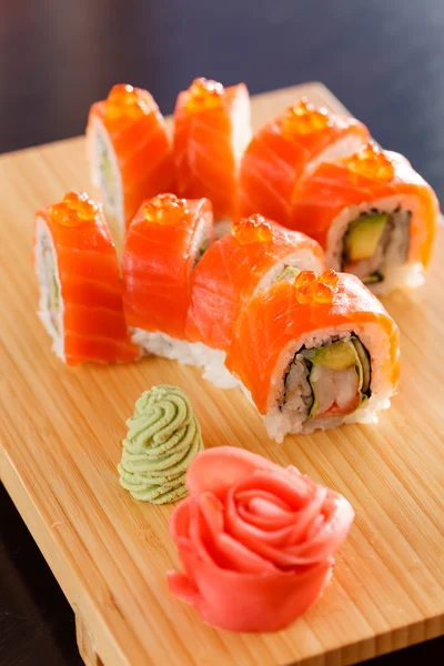 Sushi on   wood board — Stock Photo, Image