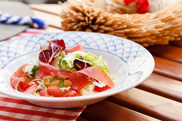 Salad with jamon — Stock Photo, Image
