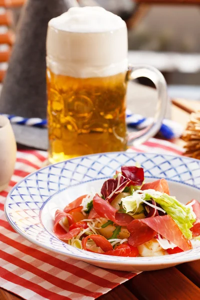 Salad with jamon — Stock Photo, Image