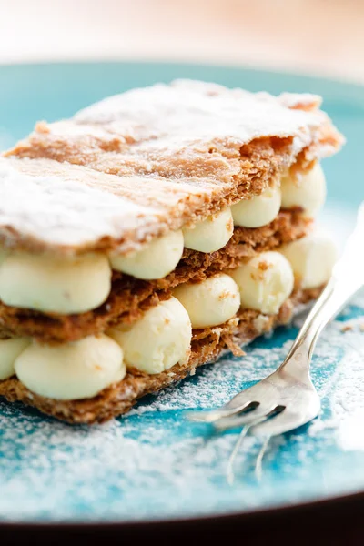 Millefeuille con crema de vainilla — Foto de Stock