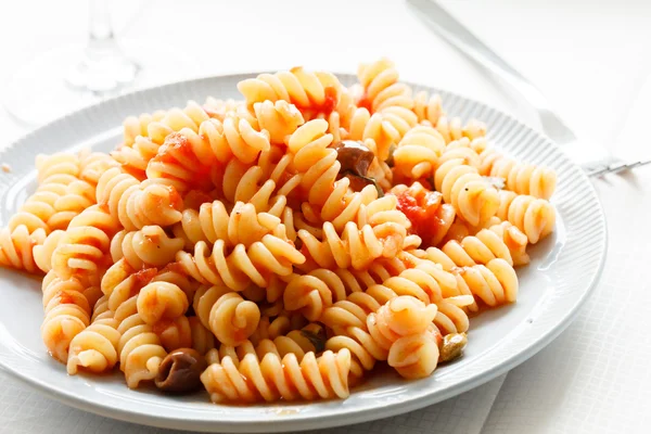 Pasta met tomatensaus — Stockfoto