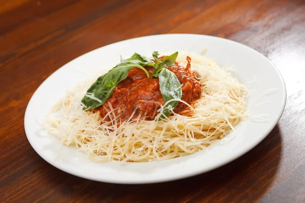 Pasta with meat sauce — Stock Photo, Image