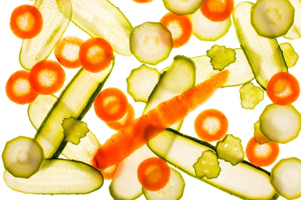 Plasterki świeże warzywa — Zdjęcie stockowe