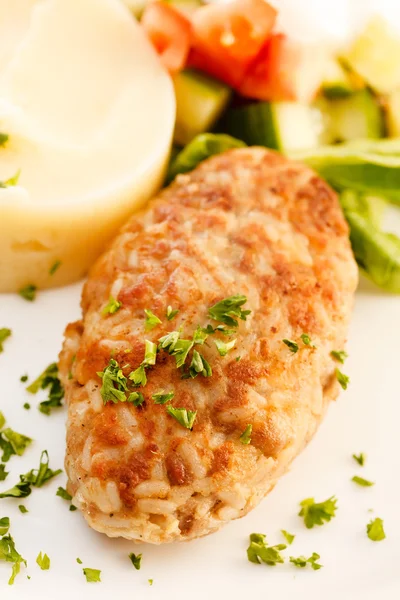 Kotlet z ziemniakami puree — Stockfoto