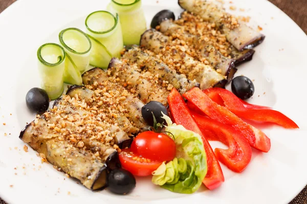 Aubergine rolletjes — Stockfoto