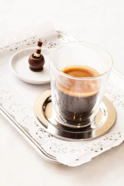 Espresso s čokoládovou sladký — Stock fotografie