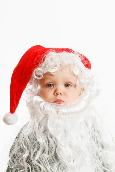 Junge im Weihnachtsmann-Kostüm — Stockfoto