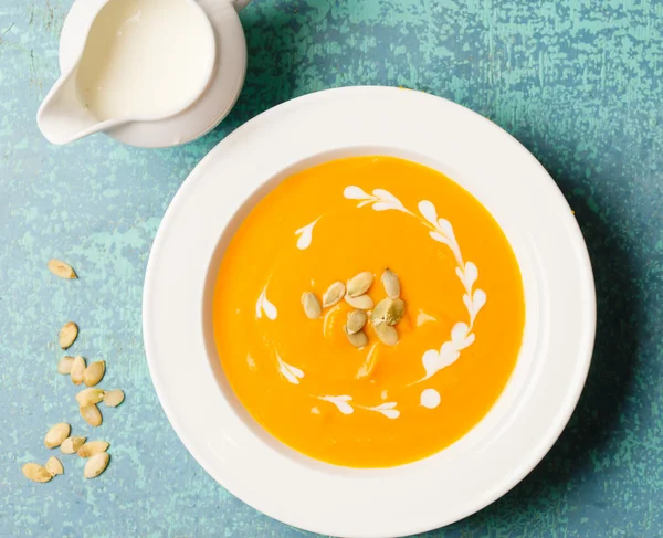 Kürbissuppe — Stockfoto