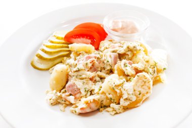 Servis tabağına Kahvaltı