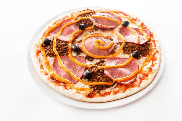 Pizza on white — Stock Photo, Image