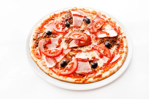 Pizza on white — Stock Photo, Image