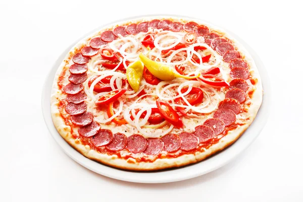 beyaz üzerine İtalyan pizza