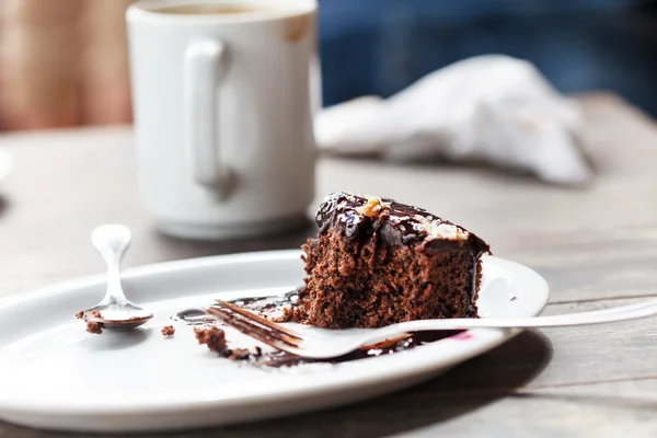 Coffee with brownie — Stock Photo, Image