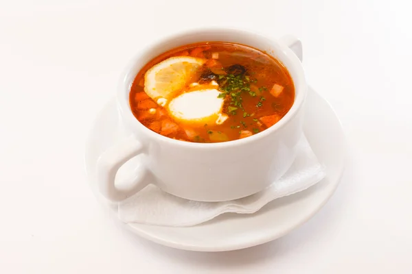 Soup solyanka — Stock Photo, Image