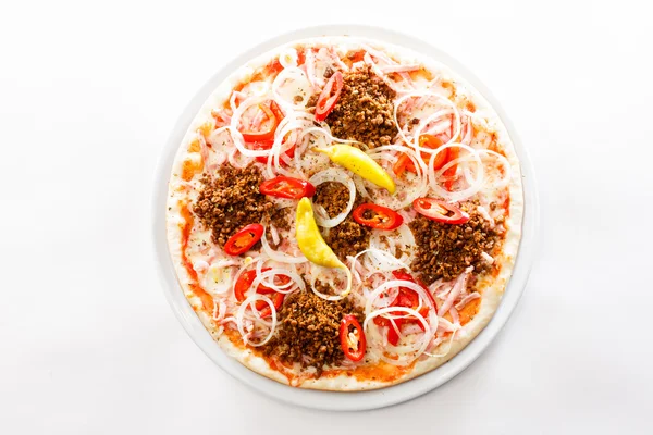 Italian pizza on plate — Stock Photo, Image