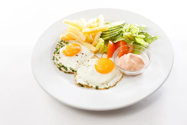 Omelette breakfast on plate — Stock Photo, Image