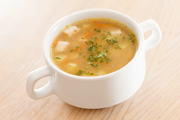 Soup with croutons — Stock Photo, Image