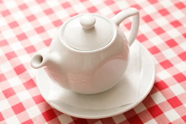 Tea in the white teapot — Stock Photo, Image