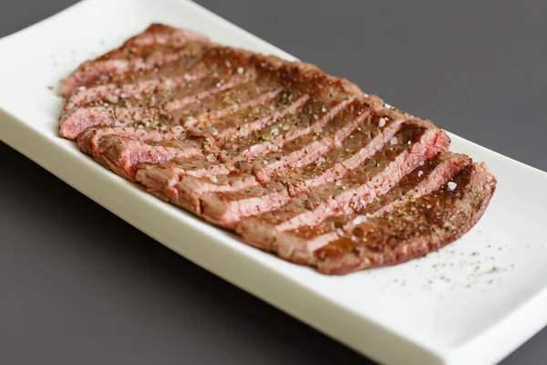 Juicy steak on plate — Stock Photo, Image