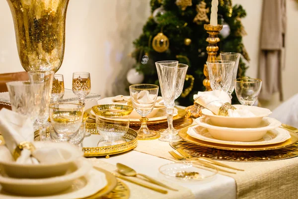クリスマスディナーのテーブルセット — ストック写真