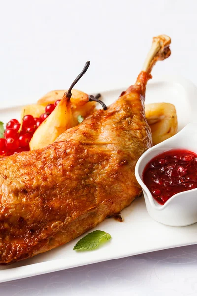 Garnished roasted turkey — Stock Photo, Image