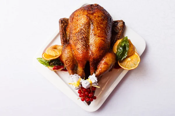 Roasted turkey with apples — Stock Photo, Image