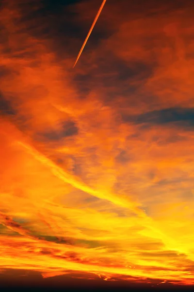 Oranžová obloha při západu slunce — Stock fotografie