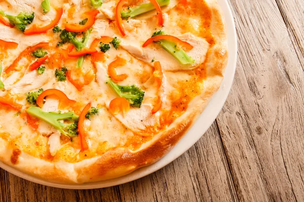 Smaczne pizze zbliżenie — Zdjęcie stockowe