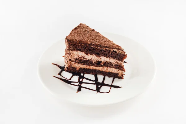 プレート上のチョコレート ケーキ — ストック写真