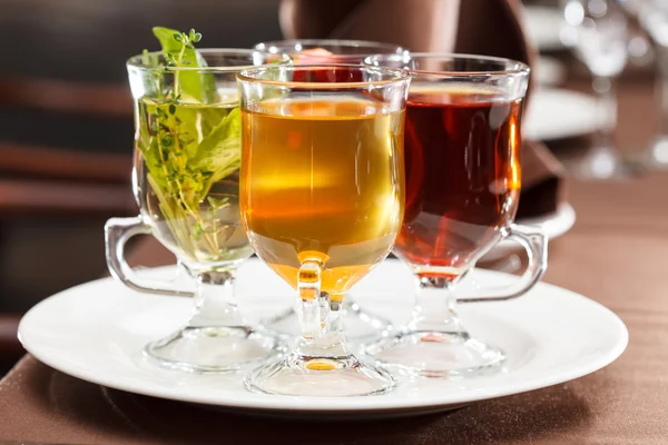 Winter tea in glasses — Stock Photo, Image