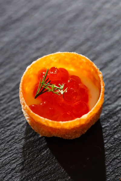 Canape with caviar close up — Stock Photo, Image