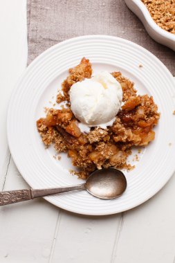 Elmalı dondurma ve dondurma.