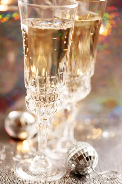 Champagne glasses on table — Stock Photo, Image