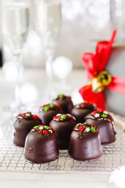 Dessert au chocolat de Noël — Photo