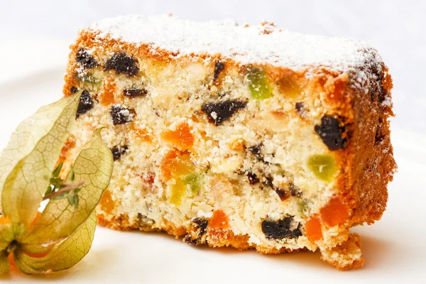 Christmas cake on plate — Stock Photo, Image