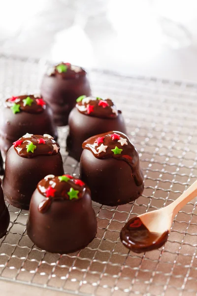 Dolce al cioccolato di Natale — Foto Stock