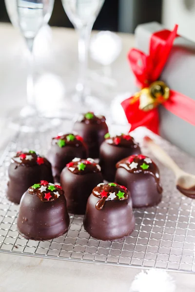 Dessert au chocolat de Noël — Photo