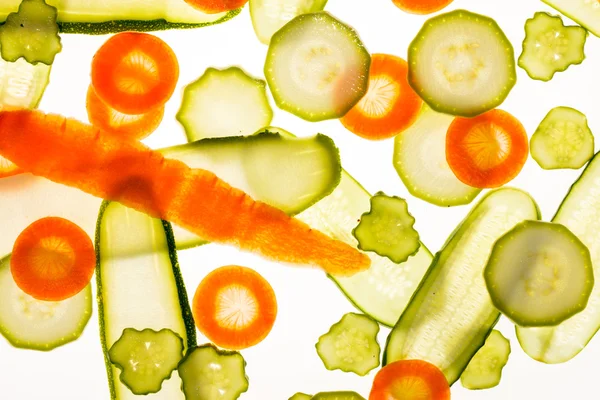 Färska grönsaker skivor — Stockfoto