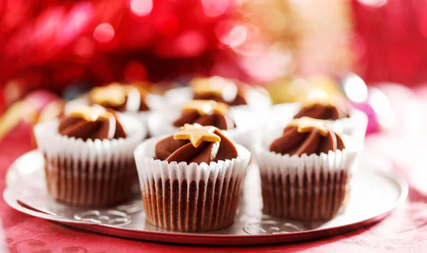 Christmas cupcakes on table — Stock Photo, Image