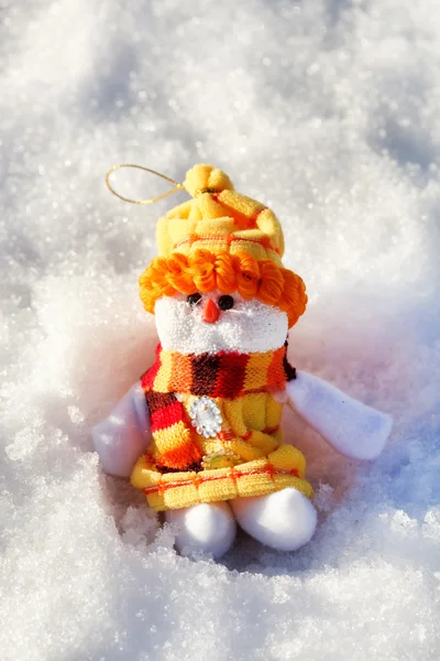 Drôle bonhomme de neige jouet — Photo
