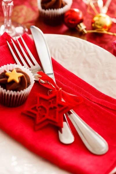 Cenário de mesa de Natal — Fotografia de Stock